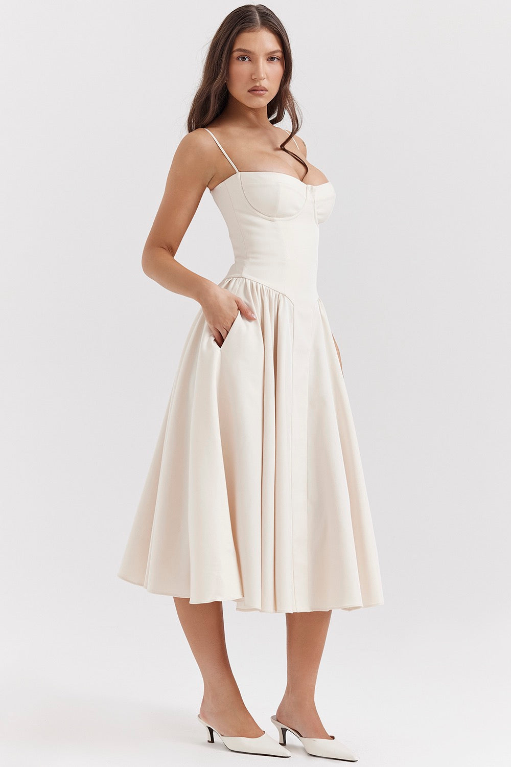 Florentina | Wedding Guest A-Line Midi Dress for Women