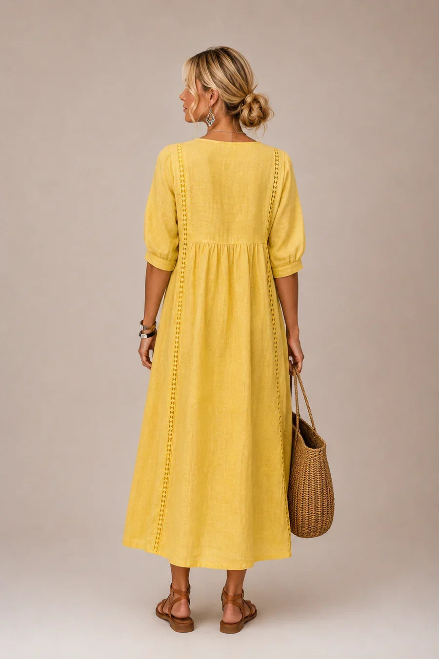 Sefi | Yellow Summer Midi Dress