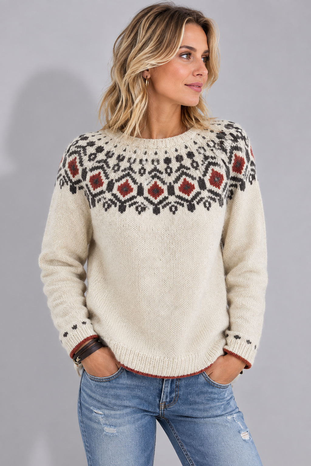 Dalia | Fair Isle Pullover Sweater for Women