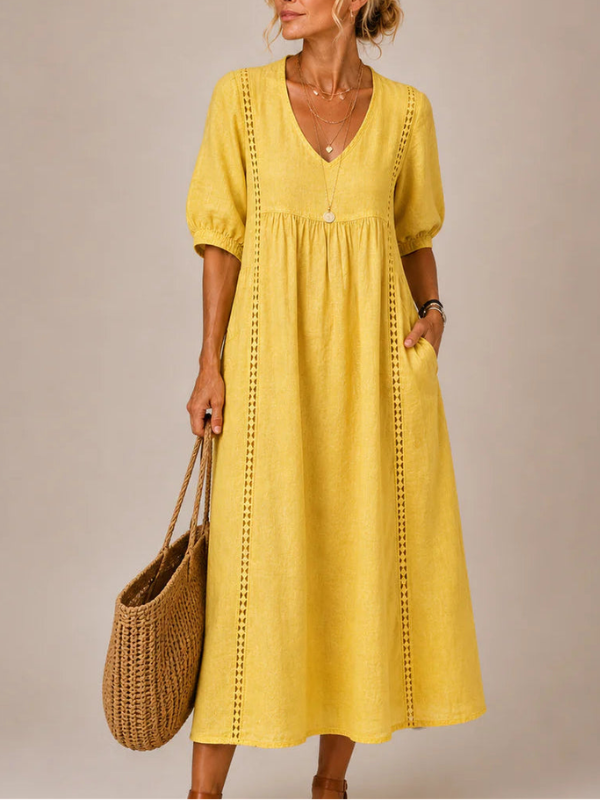 Sefi | Yellow Summer Midi Dress