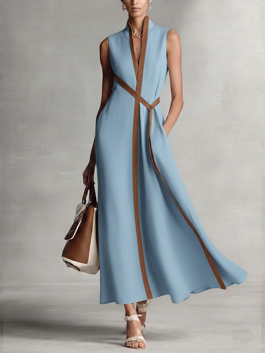 Isabella | Wrap Maxi Dress with V-Neck for Women
