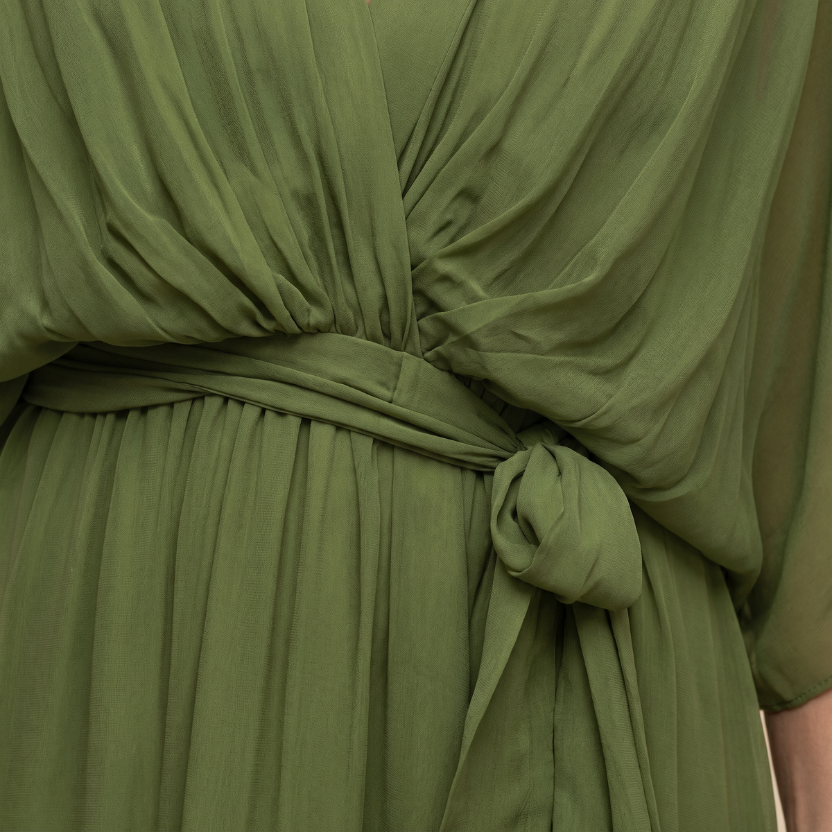Wrap Midi Dress with V-Neck for Women