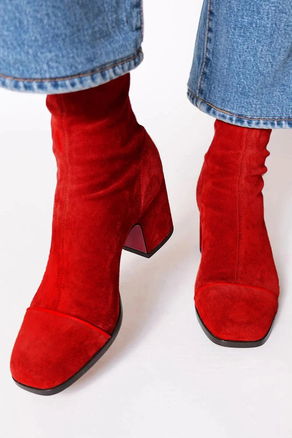 Fabienne | Square Toe Block Heel Boots for Women