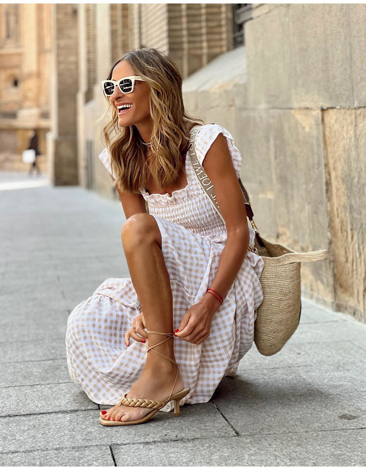 Casual Gingham Dress