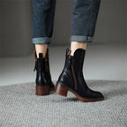 Zaria | Block Heel Zip-Up Ankle Boots for Women