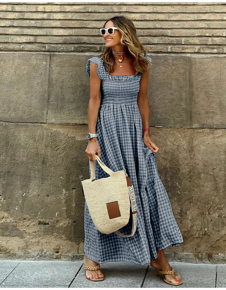 Casual Gingham Dress