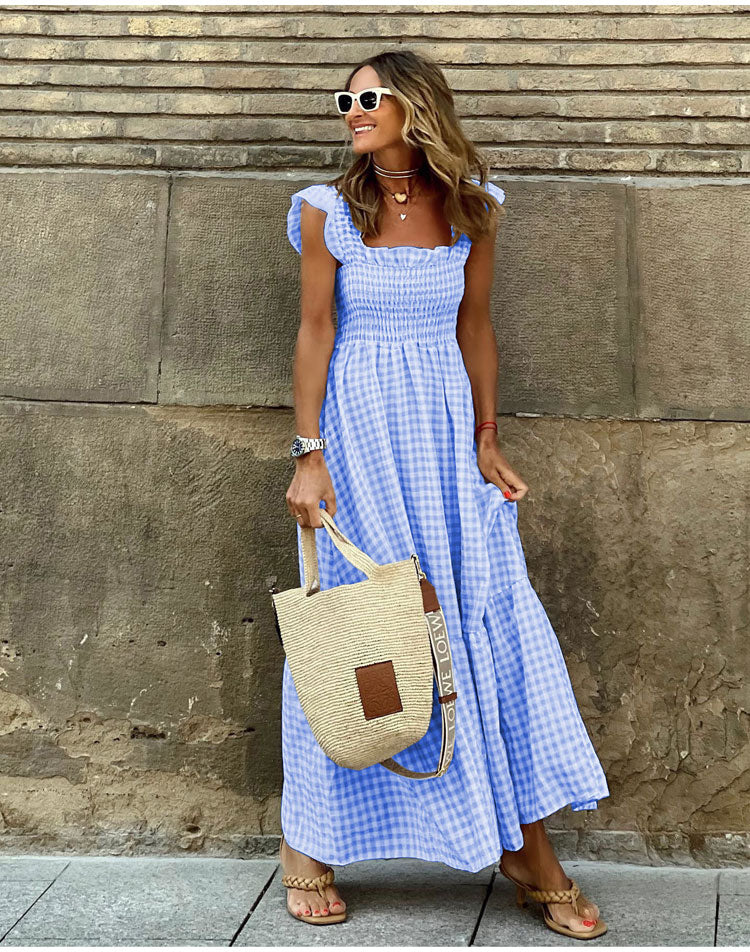 Casual Gingham Dress