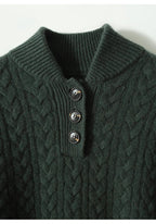 Nathalia | Button-Up Cable Knit Sweater for Women