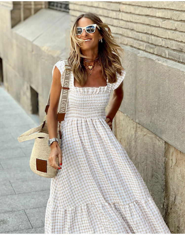 Casual Gingham Dress