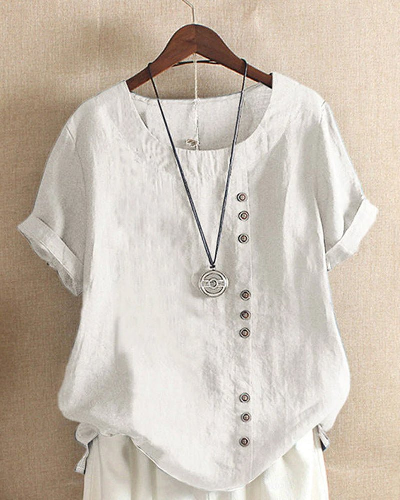 Abigail | Linen Button-Down Tunic Top for Women