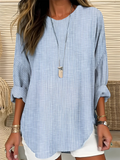 Verena | Vertical Stripe Blouse with Round Neck for Women