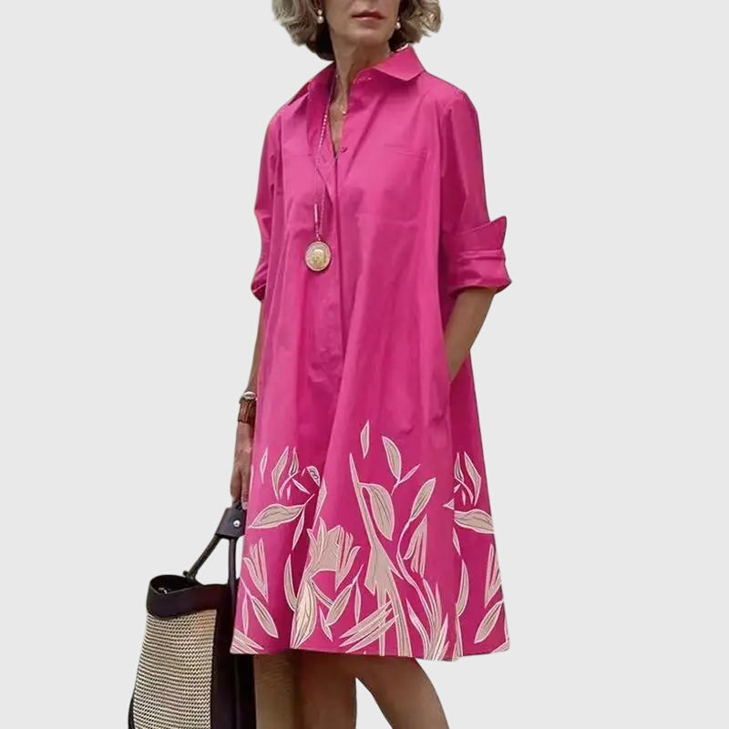 Jolie | Midi Shirt Dress with Pockets for Women