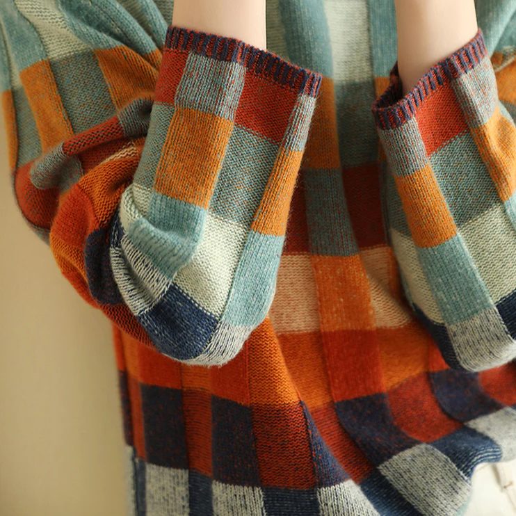 Aimée | Plaid Sweater with Crew Neck for Women
