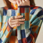Aimée | Plaid Sweater with Crew Neck for Women