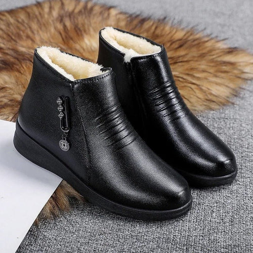Aimee | Shearling-Lined Ankle Boots with Side Zip for Women