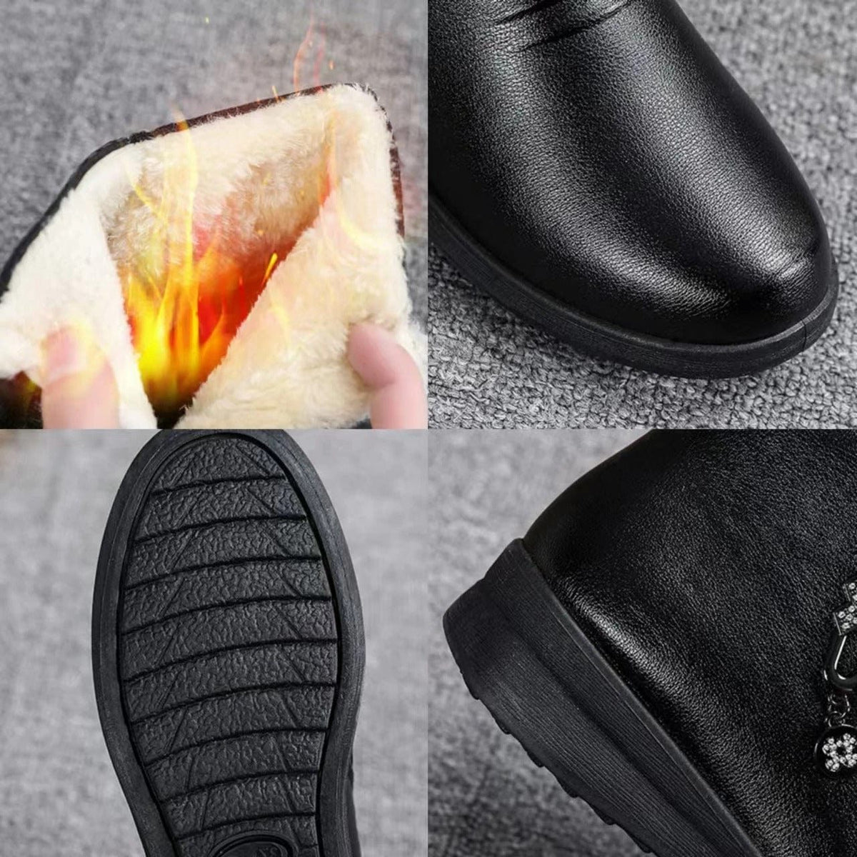 Aimee | Shearling-Lined Ankle Boots with Side Zip for Women