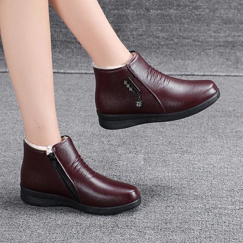 Aimee | Shearling-Lined Ankle Boots with Side Zip for Women