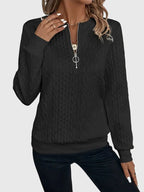 Ambretta | Cable Knit Zip-Up Sweater for Women