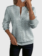 Ambretta | Cable Knit Zip-Up Sweater for Women