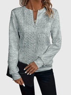 Ambretta | Cable Knit Zip-Up Sweater for Women