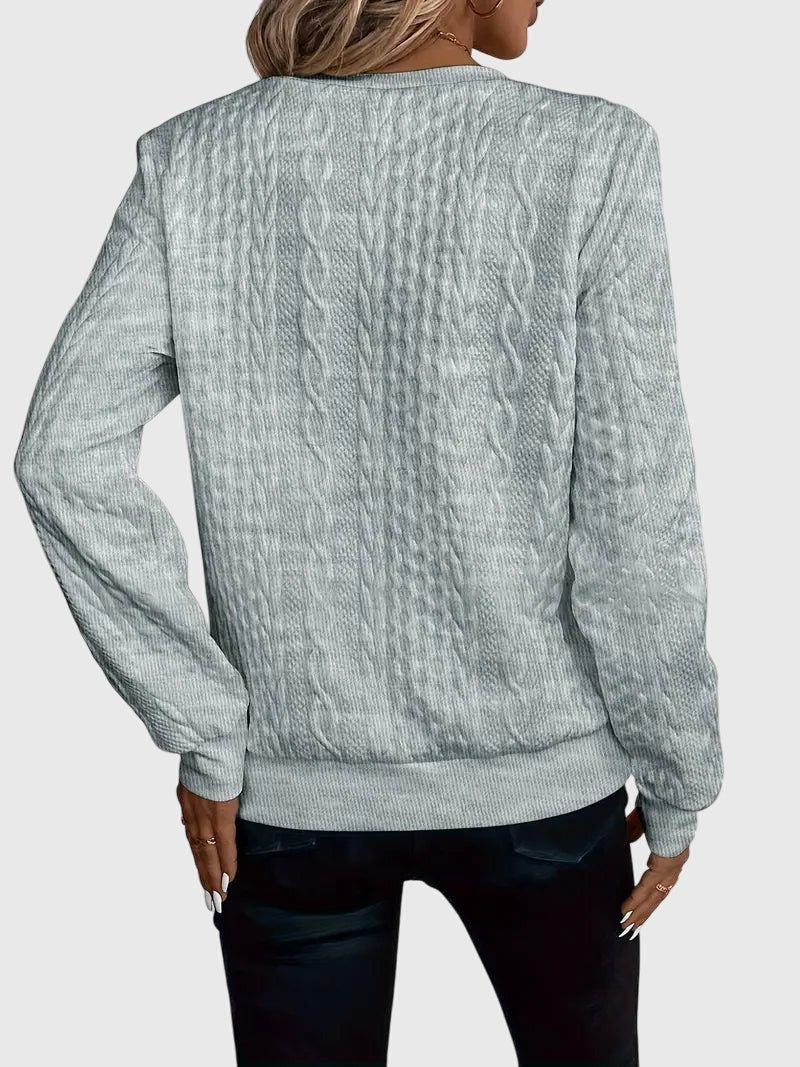 Ambretta | Cable Knit Zip-Up Sweater for Women