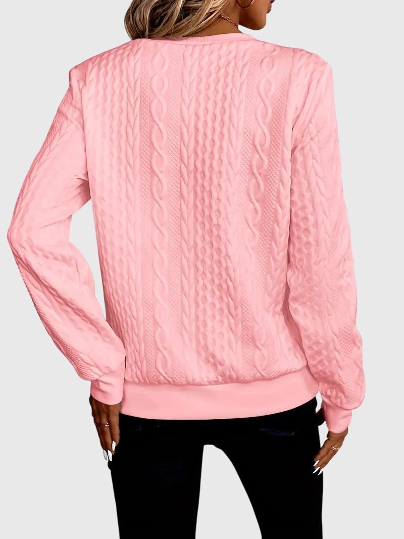 Ambretta | Cable Knit Zip-Up Sweater for Women