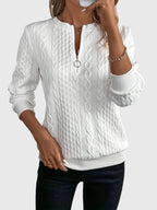 Ambretta | Cable Knit Zip-Up Sweater for Women