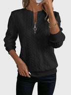Ambretta | Cable Knit Zip-Up Sweater for Women
