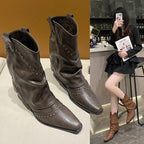 Angelica | Western Ankle Boots with Studs for Women