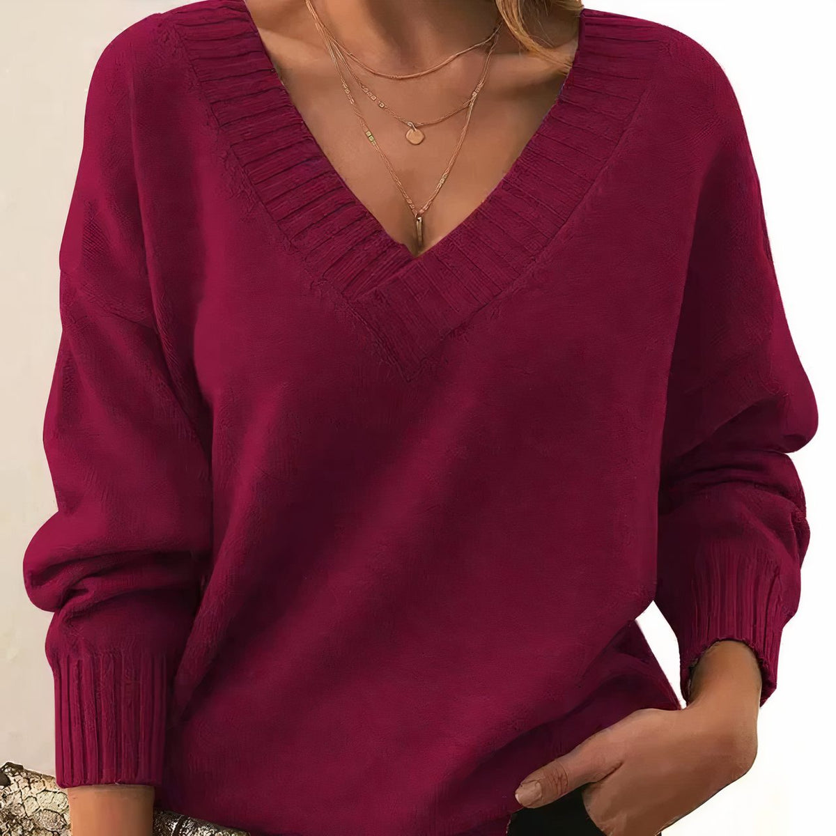 Antonella | Cashmere Sweater with V-Neckline for Women