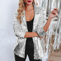 Avery | Sequin Fitted Blazer with Stand Collar for Women