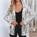 Avery | Sequin Fitted Blazer with Stand Collar for Women