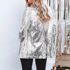 Avery | Sequin Fitted Blazer with Stand Collar for Women