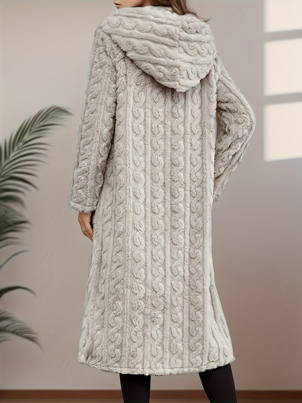 Women's Fashion Casual Hooded Faux Trim Warm Long for Autumn/Winter
