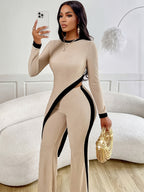 Women's Set • Asymmetrical Hem T-Shirt and Flared Pants