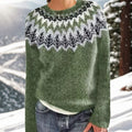 Bathilde | Fair Isle Crew Neck Winter Sweater for Women