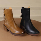 Bibi | Block Heel Ankle Boots with Side Zip for Women