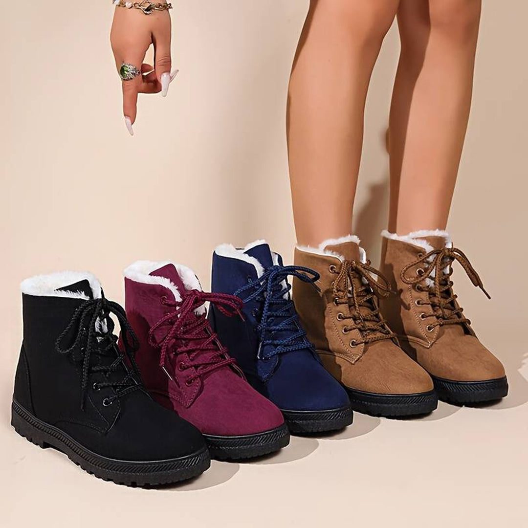Birgitte | Ankle Boots with Lace-Up and Fur Lining for Women