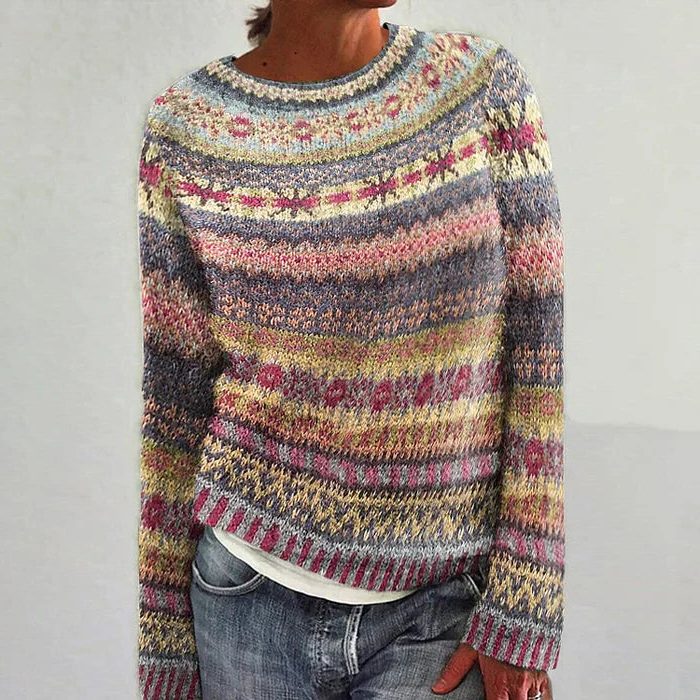 Briallen | Fair Isle Sweater with Crew Neck for Women