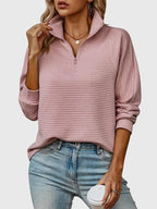 Brunna | Ribbed Knit Half-Zip Sweater for Women
