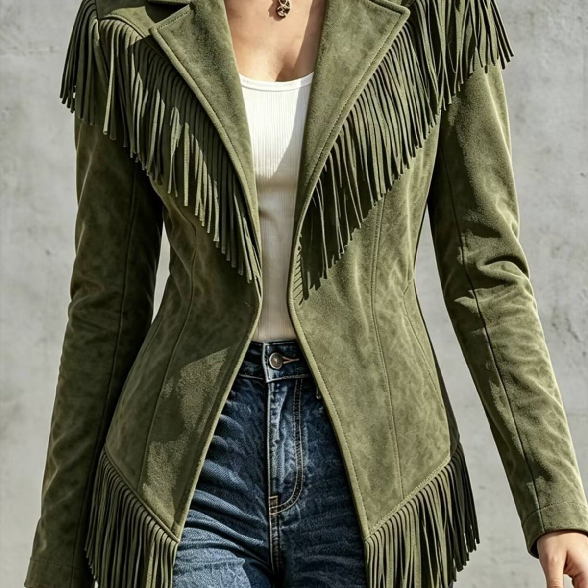 Fringed Lapel Jacket