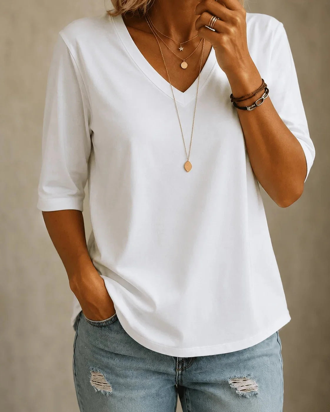 Aurelia | Classic V-Neck Tee