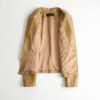 Camellia | Leather Single-Breasted Blazer with Lapel for Women