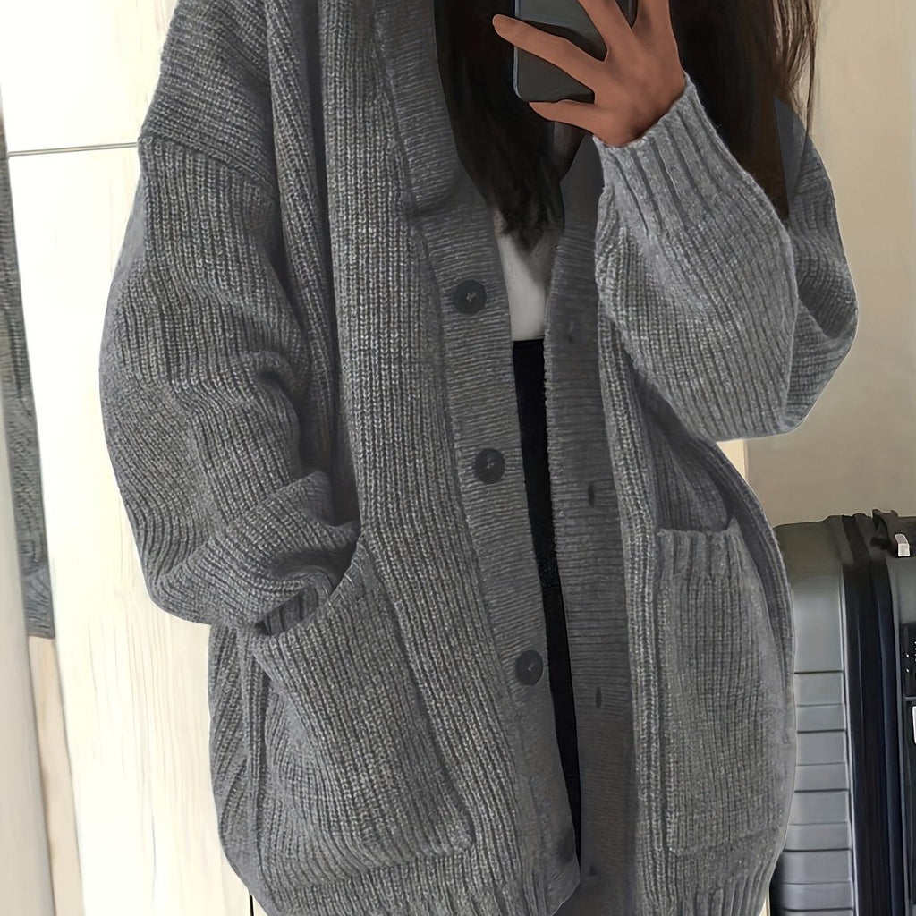 Carla | Chunky Knit Oversized Cardigan with Button-Front for Women