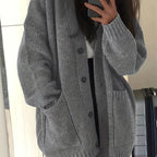 Carla | Chunky Knit Oversized Cardigan with Button-Front for Women