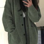 Carla | Chunky Knit Oversized Cardigan with Button-Front for Women