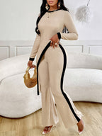 Women's Set • Asymmetrical Hem T-Shirt and Flared Pants