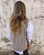 Chloé | Oversized V-Neck Ribbed Knit Sweater Vest for Women