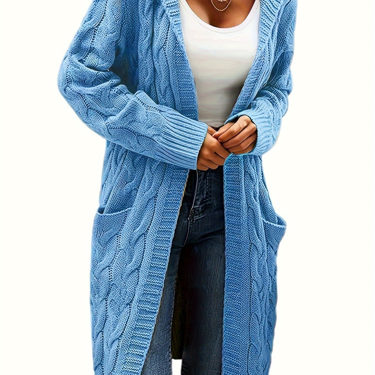 Collarless Sweater Cardigan
