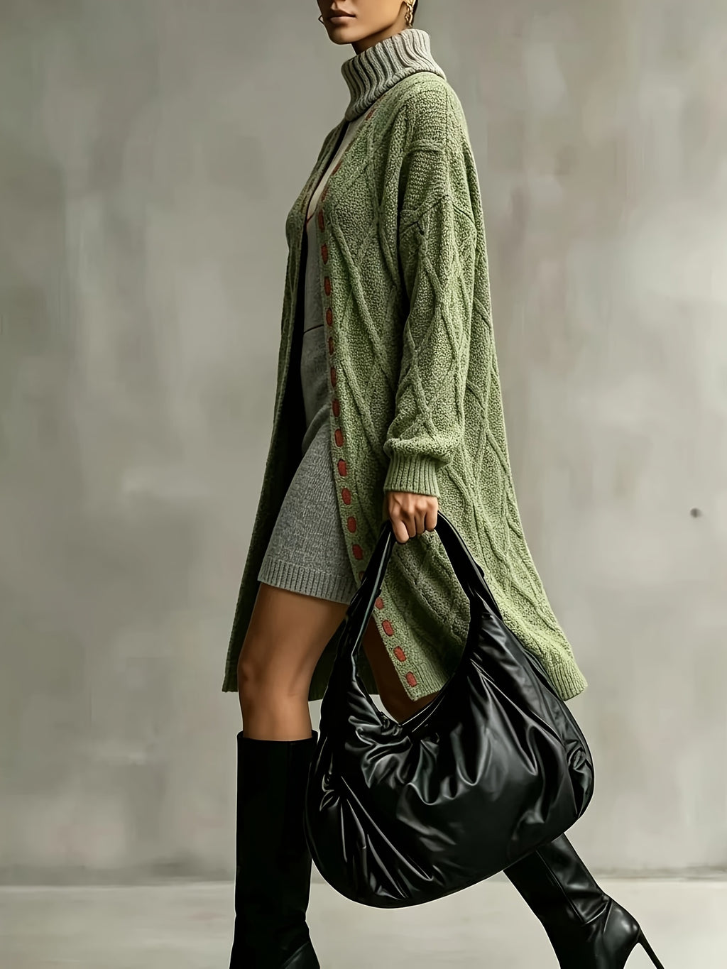 Drawstring Hooded - Cardigan